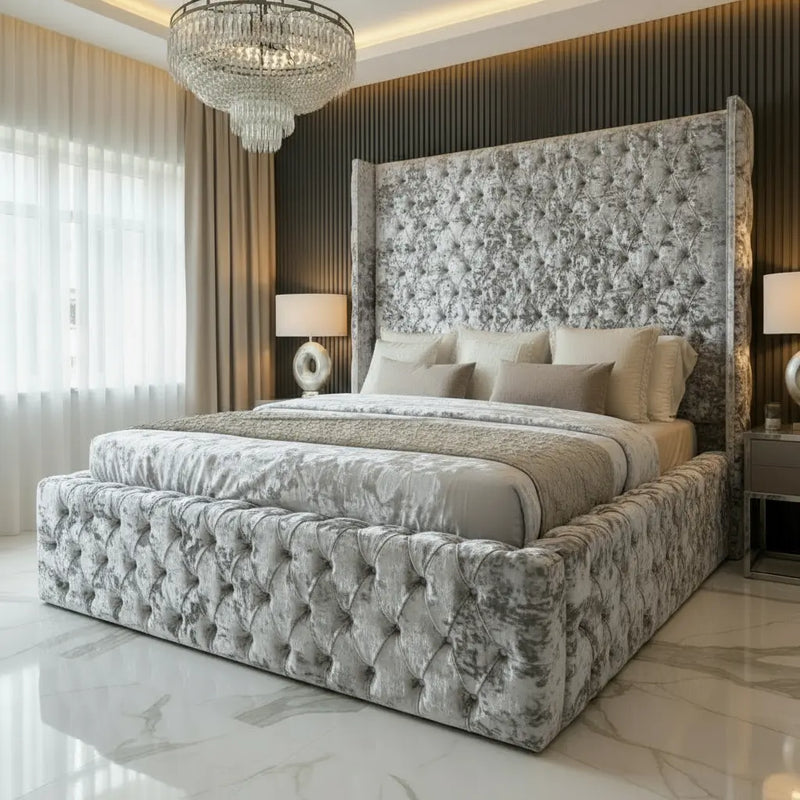 Kalahari Chesterfield Bed in Plush Velvet – Bespoke Handcrafted Design FIL