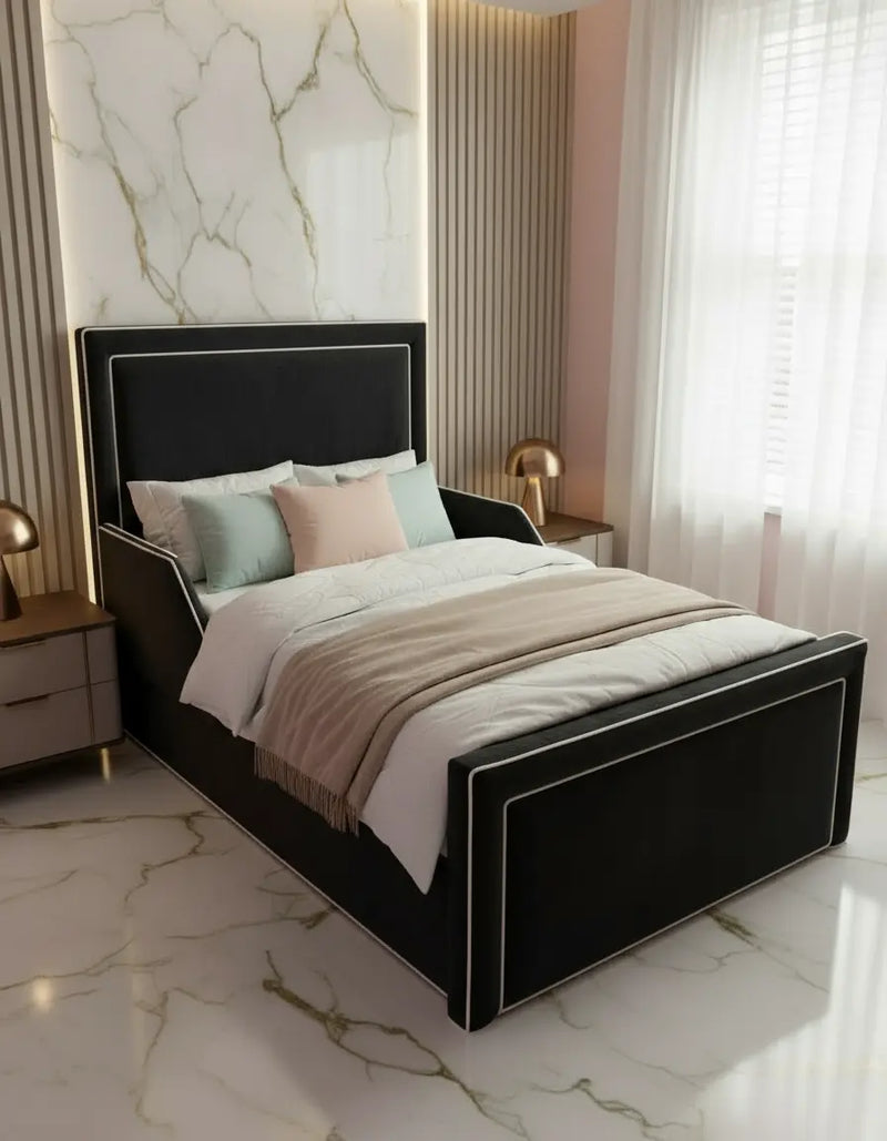 Starlight Toddler Bedframe in Plush Velvet – Handcrafted UK Design LUXE DECORS