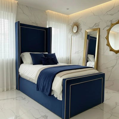 Princess Wingback Bedframe in Plush Velvet – Handcrafted UK Design LUXE DECORS