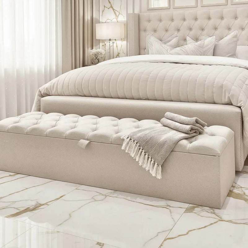 Crushed Velvet Ottoman Box FIL