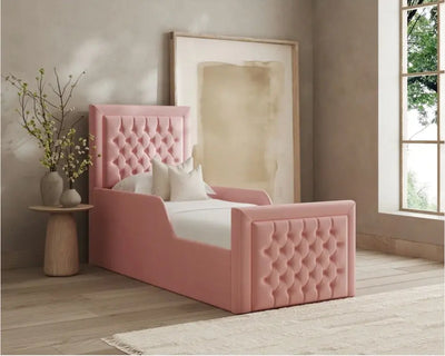 Charles Toddler Bedframe in Plush Velvet – Handcrafted Bespoke Design LUXE DECORS
