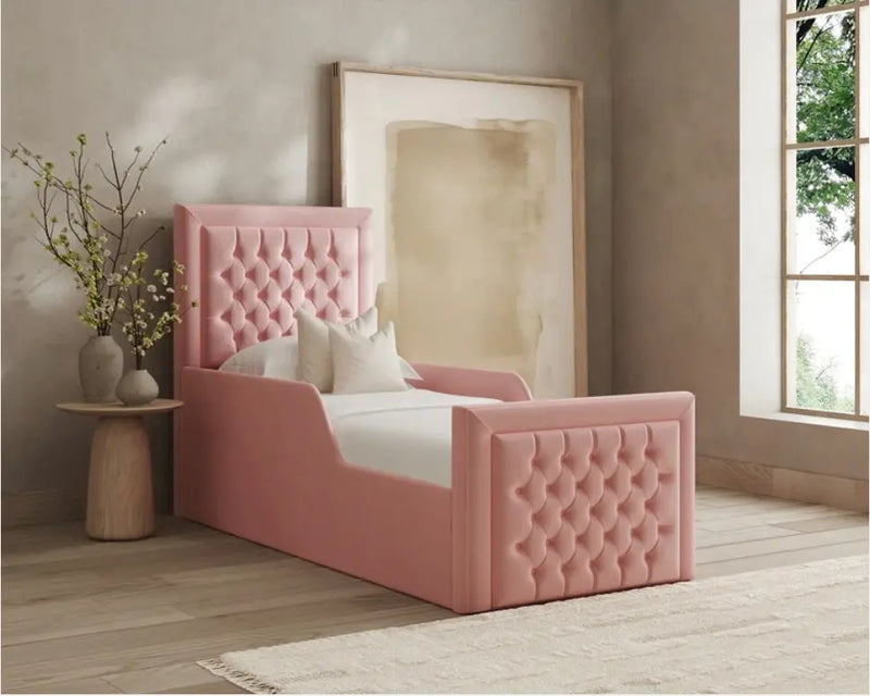 Charles Toddler Bedframe in Plush Velvet – Handcrafted Bespoke Design LUXE DECORS