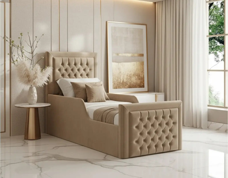 Charles Toddler Bedframe in Plush Velvet – Handcrafted Bespoke Design LUXE DECORS