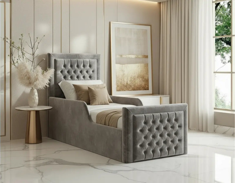 Charles Toddler Bedframe in Plush Velvet – Handcrafted Bespoke Design LUXE DECORS