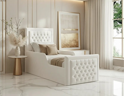 Charles Toddler Bedframe in Plush Velvet – Handcrafted Bespoke Design LUXE DECORS