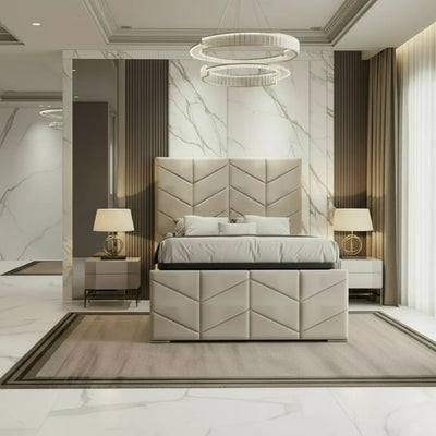 Knightsbridge Plush Velvet Ottoman Bed – Bespoke Handcrafted Design FIL