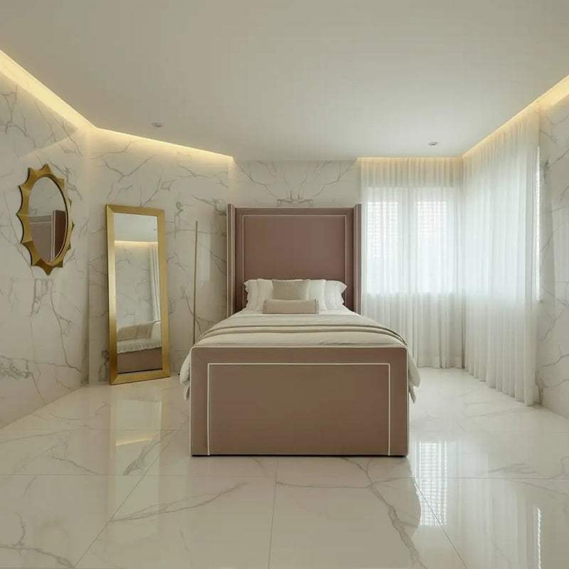 Princess Wingback Bedframe in Plush Velvet – Handcrafted UK Design LUXE DECORS