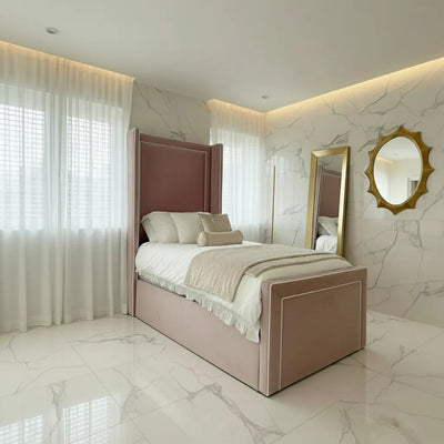 Princess Wingback Bedframe in Plush Velvet – Handcrafted UK Design LUXE DECORS