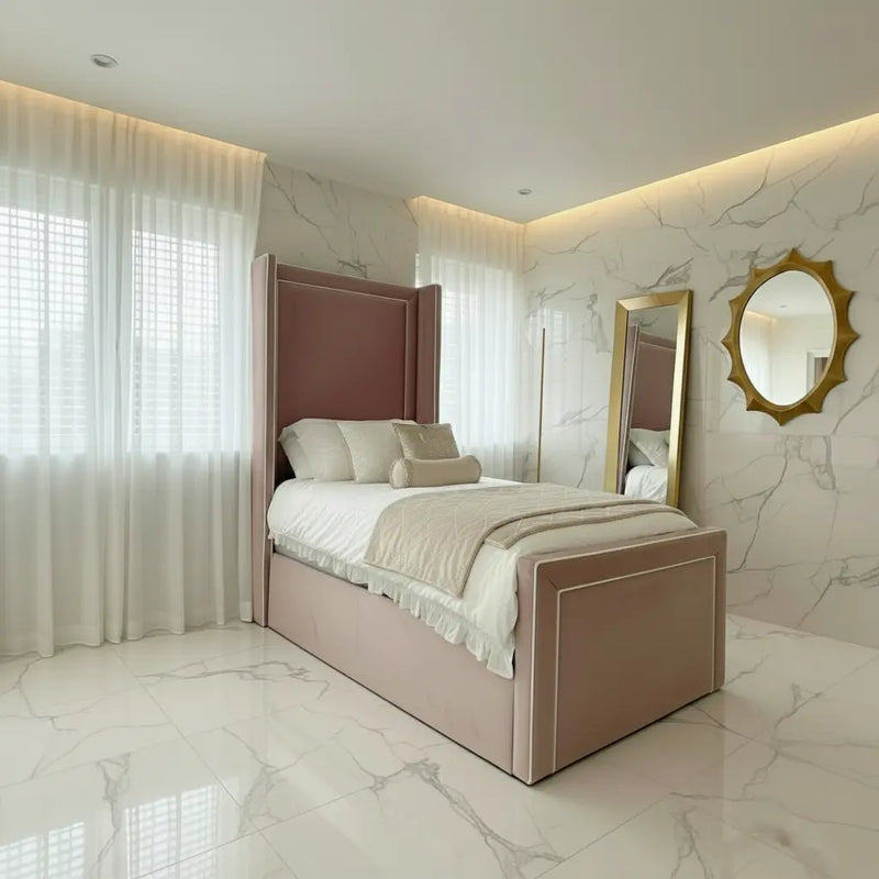 Princess Wingback Bedframe in Plush Velvet – Handcrafted UK Design LUXE DECORS