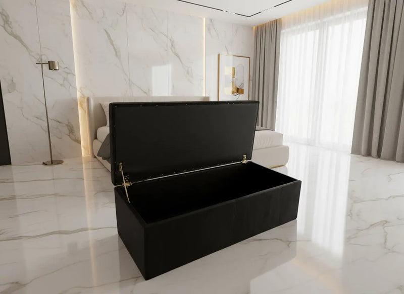 Crushed Velvet Ottoman Box FIL