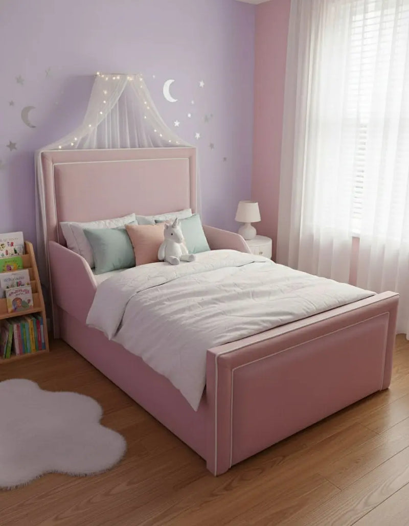 Starlight Toddler Bedframe in Plush Velvet – Handcrafted UK Design LUXE DECORS