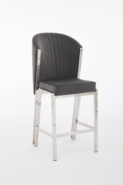 Fabio Shimmer Fabric Chrome Metal Plating Barstool