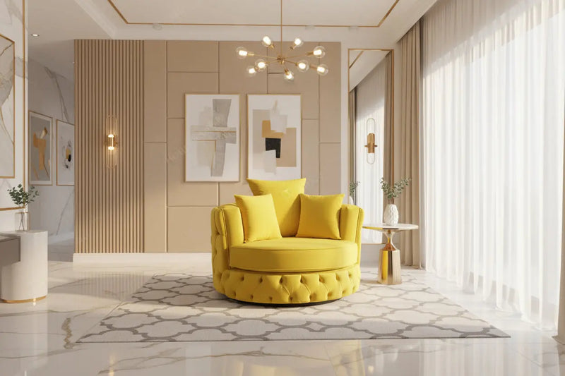 Swivel & Upholstered Cuddle Chair – Velvet Collection velvetsofa