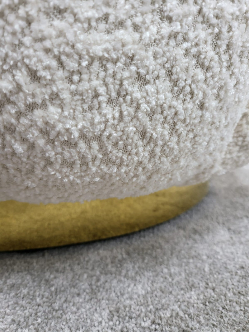 Cloud Boucle Fabric 3 Seater Cream And Gold