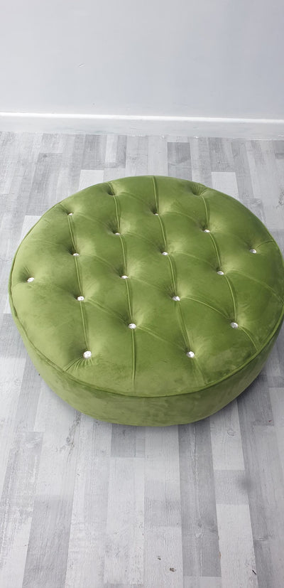 Round Sofa Half Upholstery Footstool - Furniture Imports LTD