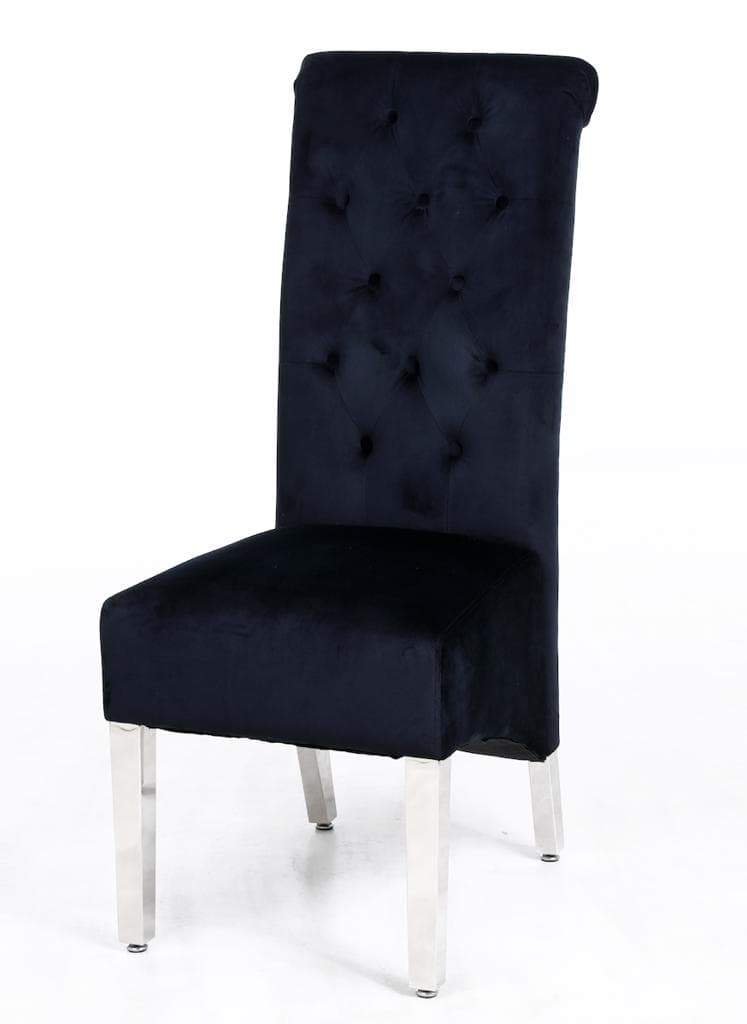 Sofia Dining Chairs Lion Knocker chrome legs