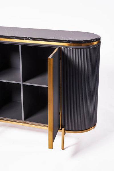 Dalia Ribbed Furniture Range - Midnight & Gold