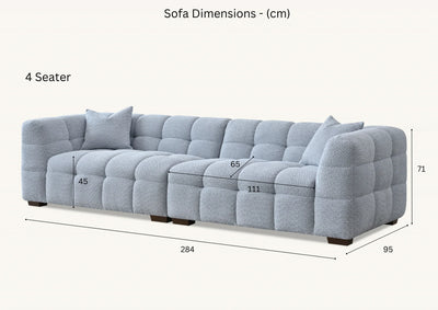 Aluxo Tribeca Sofa Range in Pearl Boucle Fabric