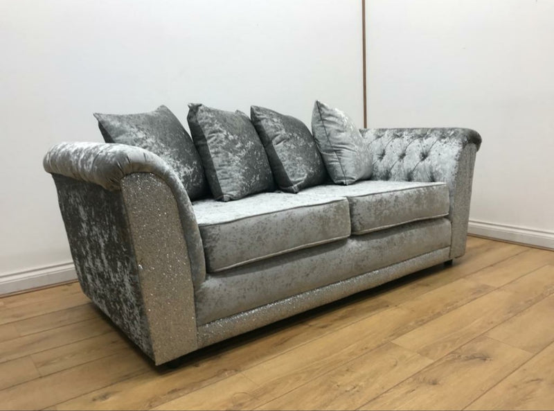 Rachel Glitter Crushed Velvet Sofa Range