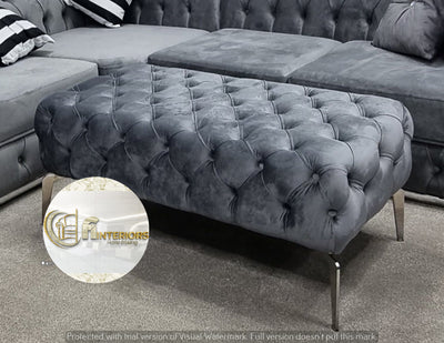 Chesterfield Luxury Velvet Footstools/Pouffe - Only For Dubai Sofa