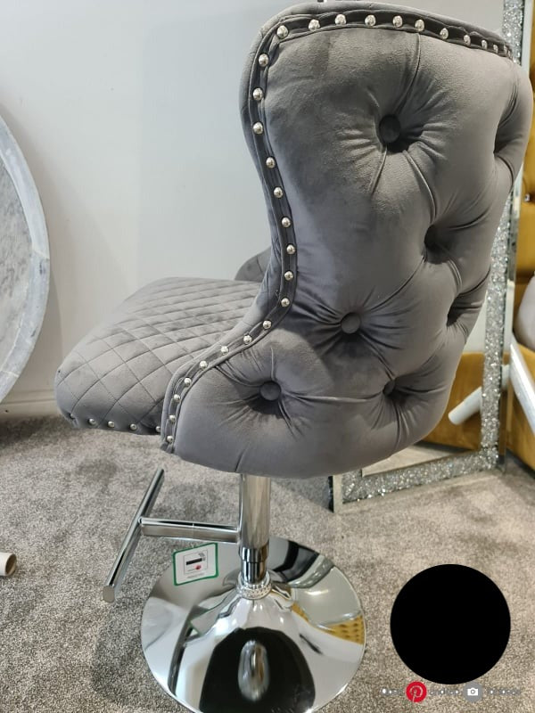 Valencia Luxury Upholstered Grey Barstool