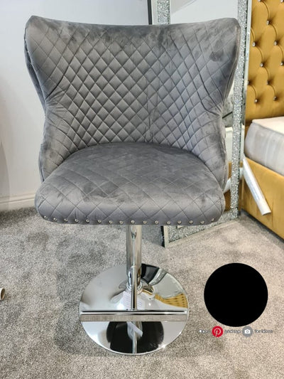 Valencia Luxury Upholstered Grey Barstool