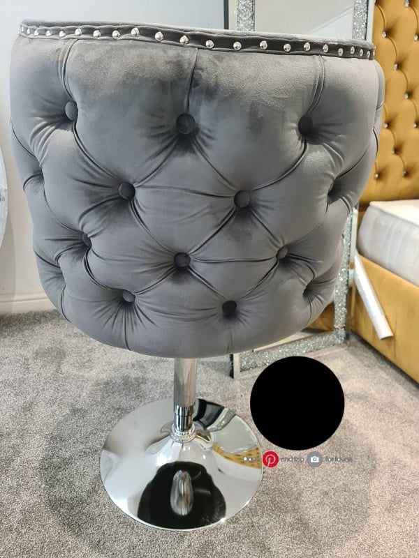 Valencia Luxury Upholstered Grey Barstool