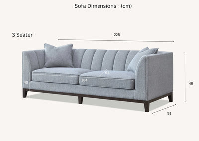 Aluxo Cooper 3 Seater Sofa in Dolphin Boucle