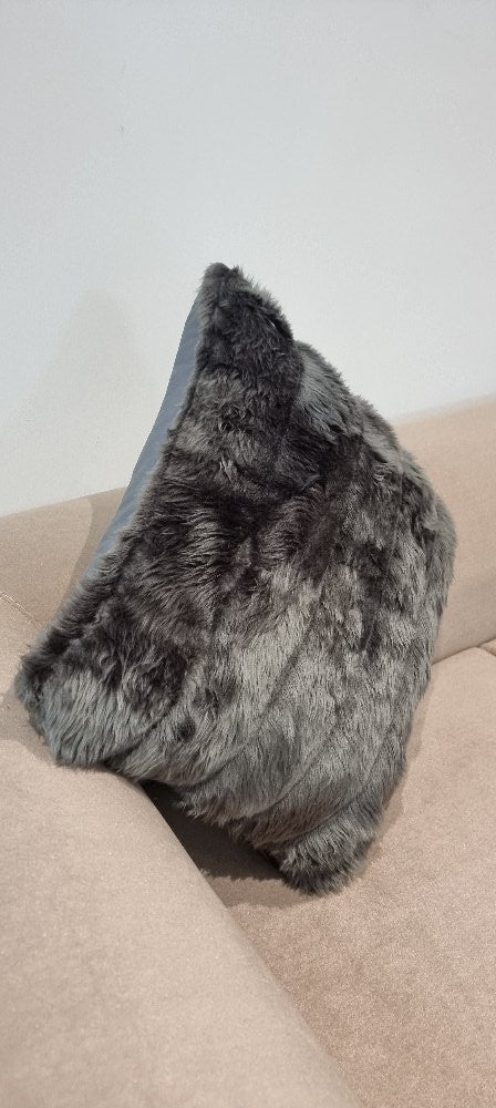 Neoma Grey  With Grey Fur Cushion