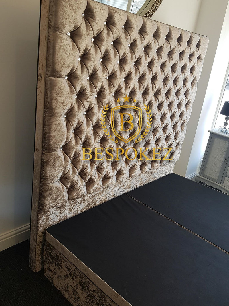 Alexandra Crushed Velvet Ottoman Gaslift with extra High Headboard