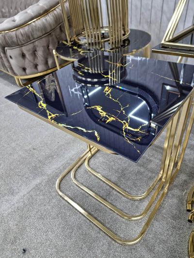 MANECA NEST OF TABLES 3 BLACK AND GOLD - NOW ON SALE