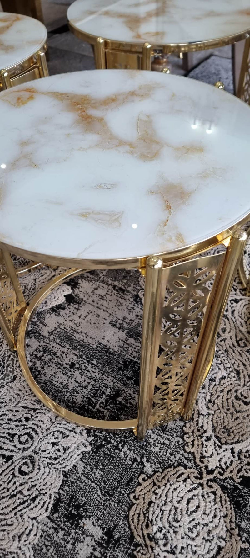 RONA NEST OF TABLES 3+1 - BLACK AND GOLD