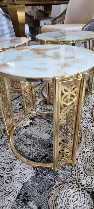 RONA NEST OF TABLES 3+1 - BLACK AND GOLD