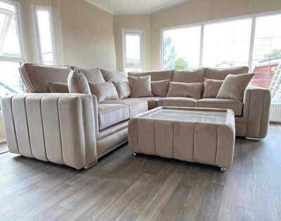 Louisiana Plush Velvet Corner Sofa Range
