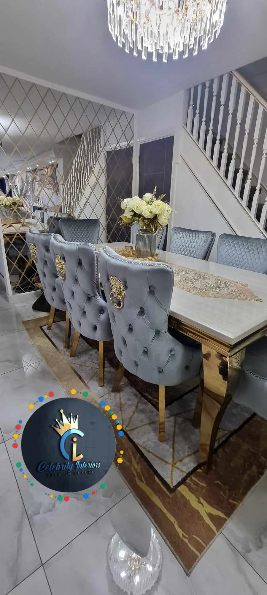 Sofia Dining Table Victoria Lion Knocker Chairs – F I INTERIORS