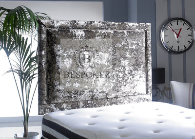 Onyx Headboard crushed velvet studded design Available in single double king and queen size studded padded tuffed headboard