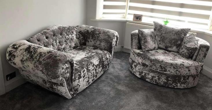 FABRAGE LUSTRO CRUSHED VELVET SOFA RANGE