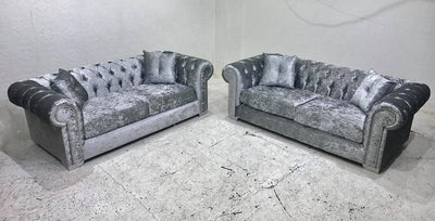 RICHMOND'S CHESTERFIELD LUSTRO CRUSHED VELVET SOFA RANGE