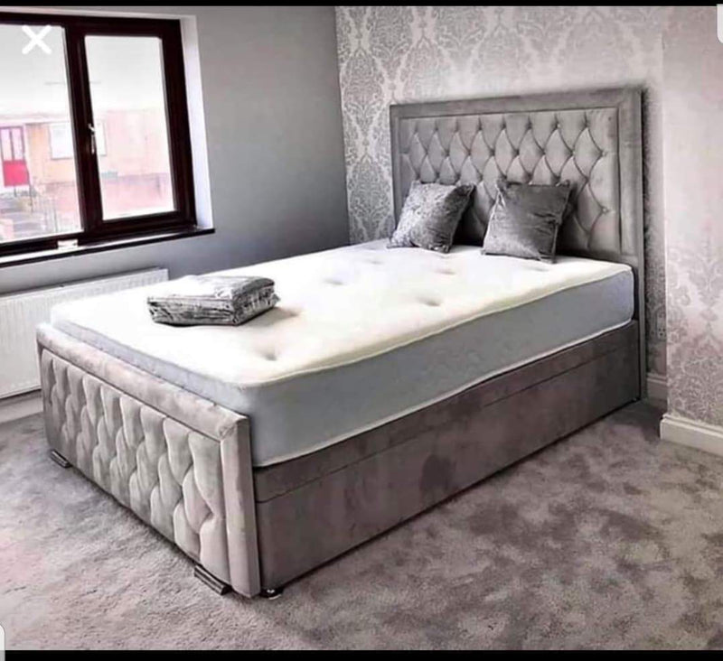 Arizona divan ottoman gaslift bed in plush velvet