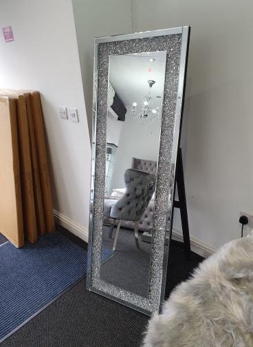 Crushed Diamond LED Cheval Mirror