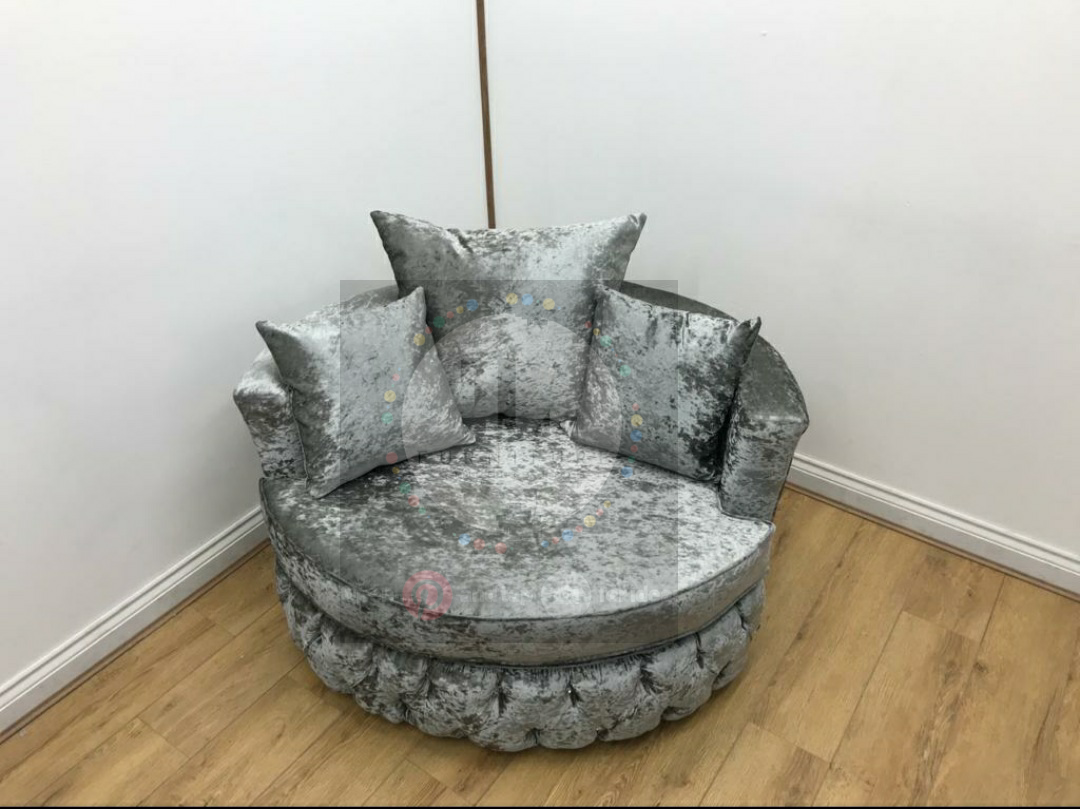 Swivel Chair Cuddle Chair In French Velvet Lustro Velvet Range