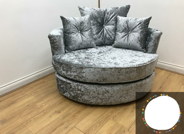 Swivel Chair Cuddle Chair In French Velvet Lustro Velvet Range