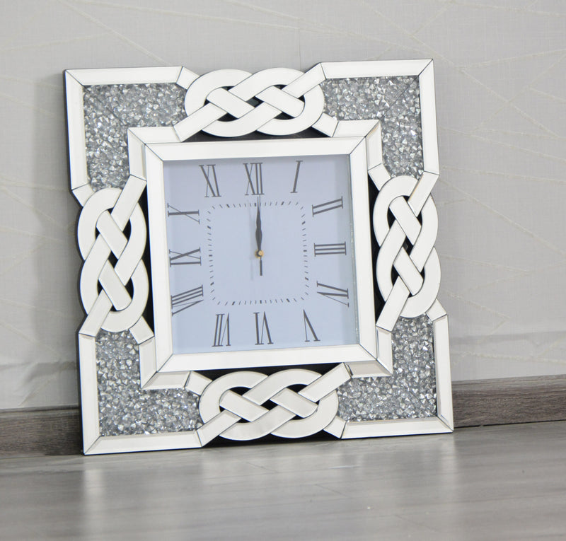 Crushed Diamond Square Wall Clock