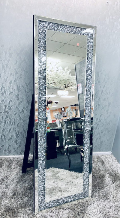 Crushed Diamond LED Cheval Mirror