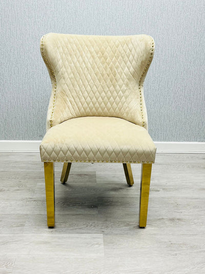 Valentino Gold Detailing Knocker back Dining Chairs