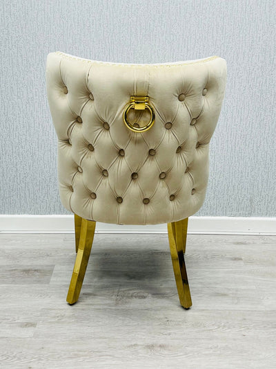 Valentino Gold Detailing Knocker back Dining Chairs