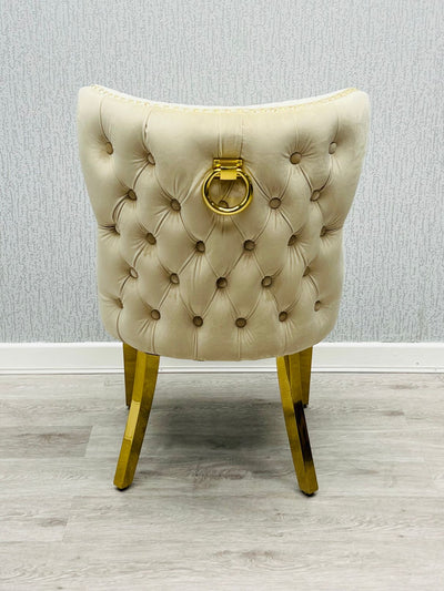 Valentino Gold Detailing Knocker back Dining Chairs