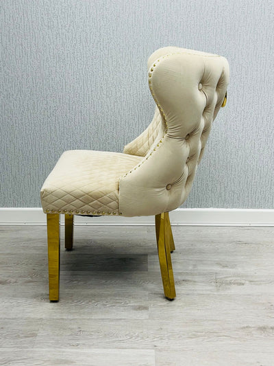 Valentino Gold Detailing Knocker back Dining Chairs