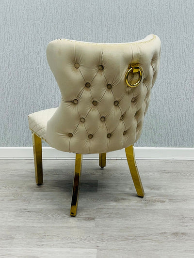 Valentino Gold Detailing Knocker back Dining Chairs