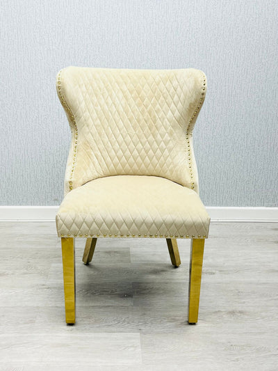 Valentino Gold Detailing Knocker back Dining Chairs